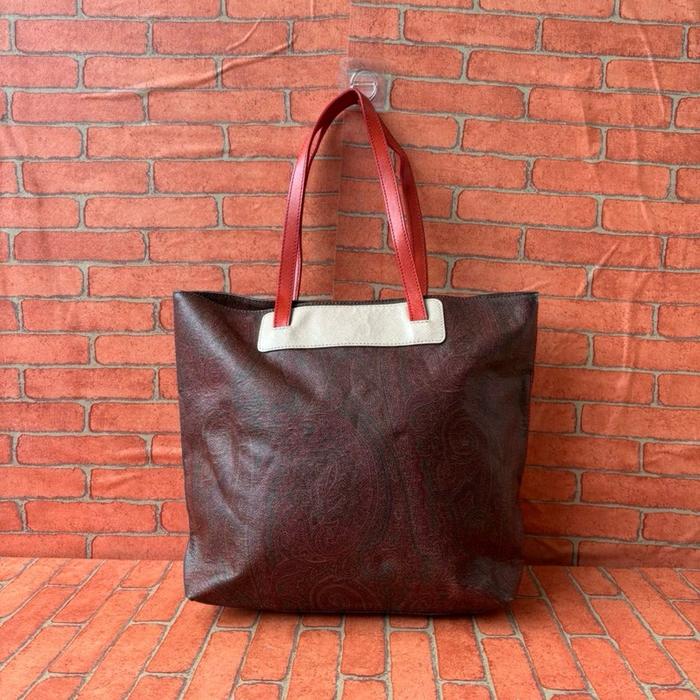 TAS TOTE ETRO ITALY KULIT WANITA SECOND BRANDED / TAS TOP HANDLE WANITA ETRO KULIT SECOND