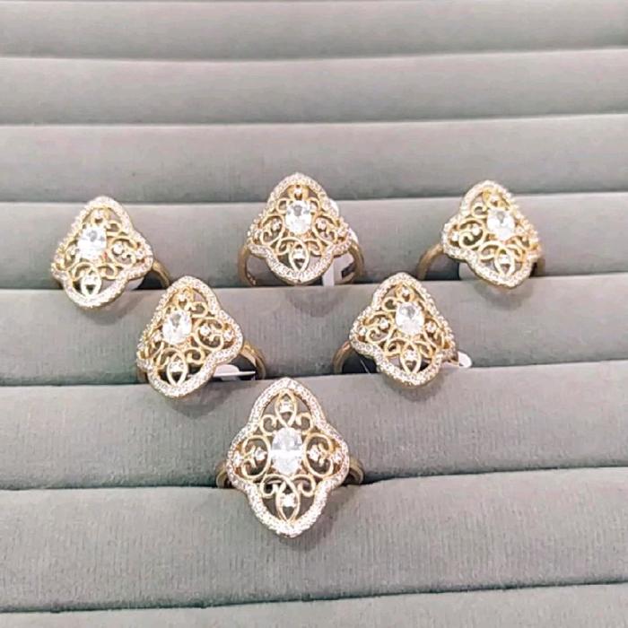 cincin xuping cantik model Dubai oval ukir