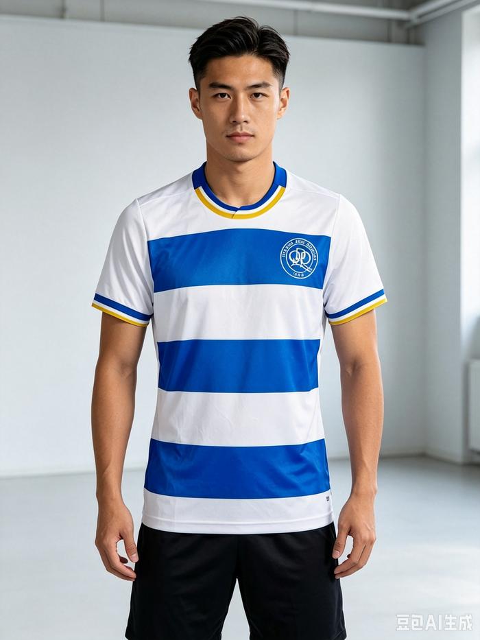 Jersey QPR Queens Park Rangers Home, Jersey Sepak Bola Dryfit Garis Biru Putih Lengan Pendek Unisex 