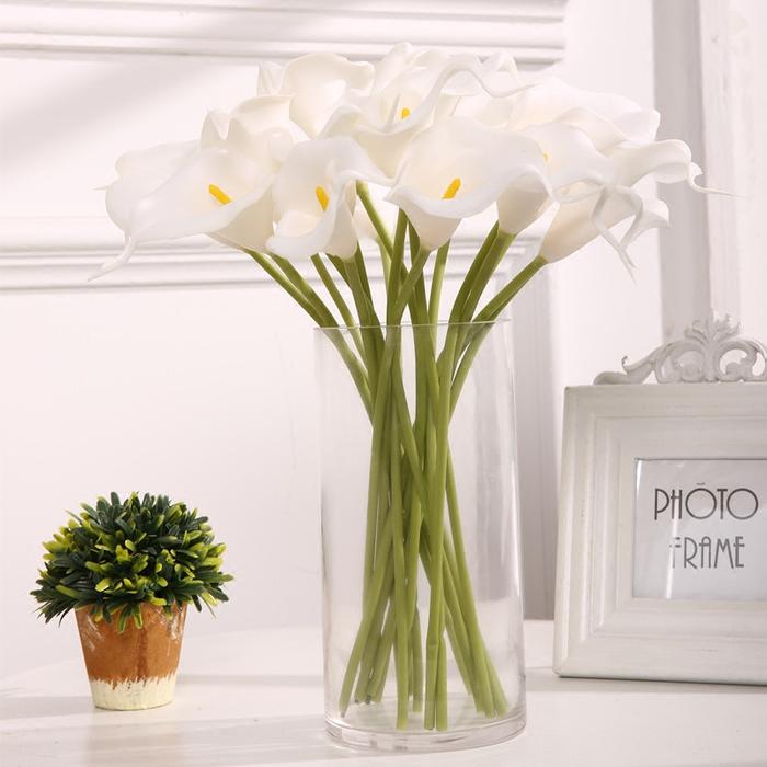 5/10Pcs White Pink Real Touch Artificial Calla lily Flower DIY Bridal