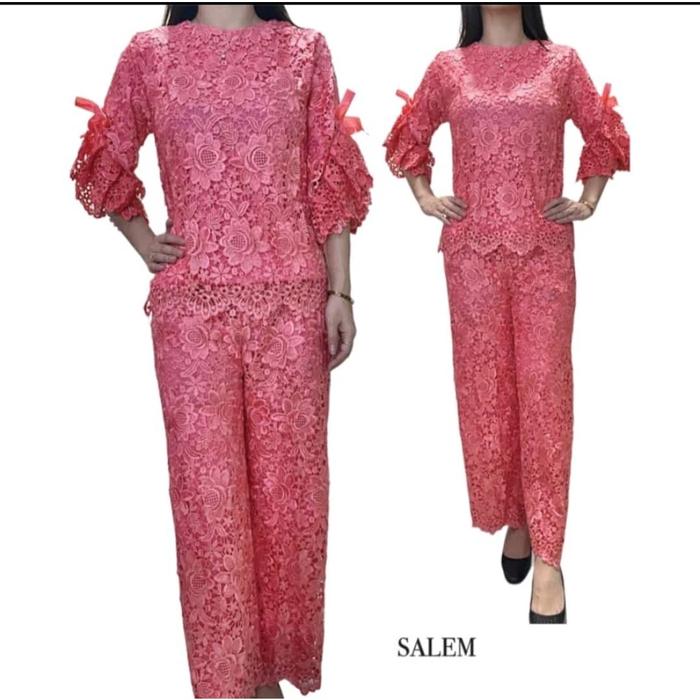 D stelan celana panjang brukat / one set brokat terbaru kekinian terbaru jumbo