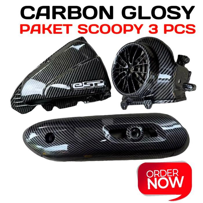 NEW!! READY!! PAKET CARBON SCOOPY ESP 3 PCS 2016-2020◾paket carbon scoopy 2016-2019 / paketan carbon
