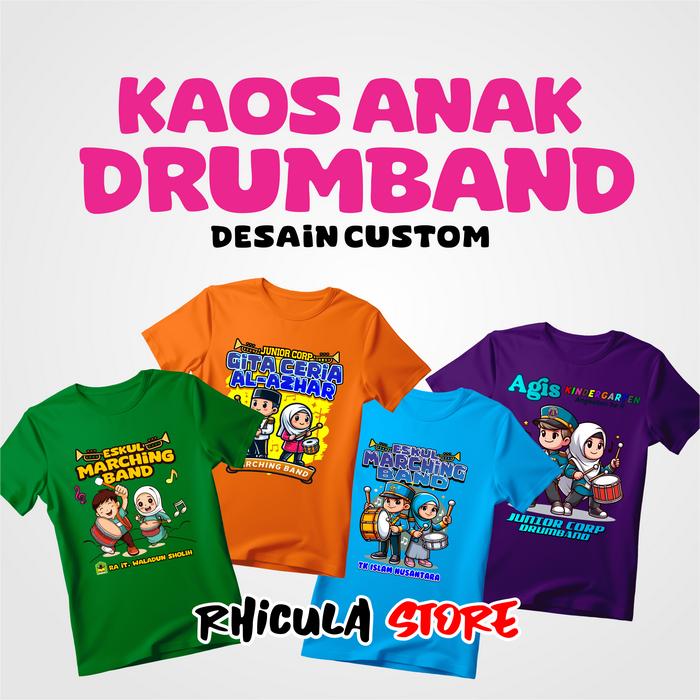 Kaos Rhicula Anak Drumband Marching, custom desain, ganti nama untuk anak SD, TK, PAUD Fashion