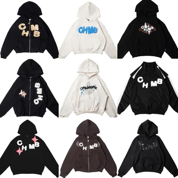 Chambredelavain Chmb Hoodie Zip Waffle Boxy Tracktop Outdoor Basic/Pixel/Sensational/Bed Star/Gunz