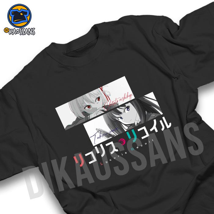 Kaos LYCORIS RECOIL Tshirt baju distro cotton combed 30s UNISEX KAOS ANIME JEPANG CHISATO NHISIKIGI