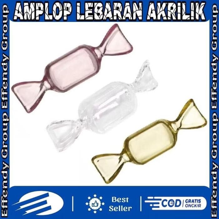 TERLARIS AMPLOP LEBARAN AKRILIK BERBENTUK PERMEN UNIK DAN LUCU PAKET 10 PCS READY