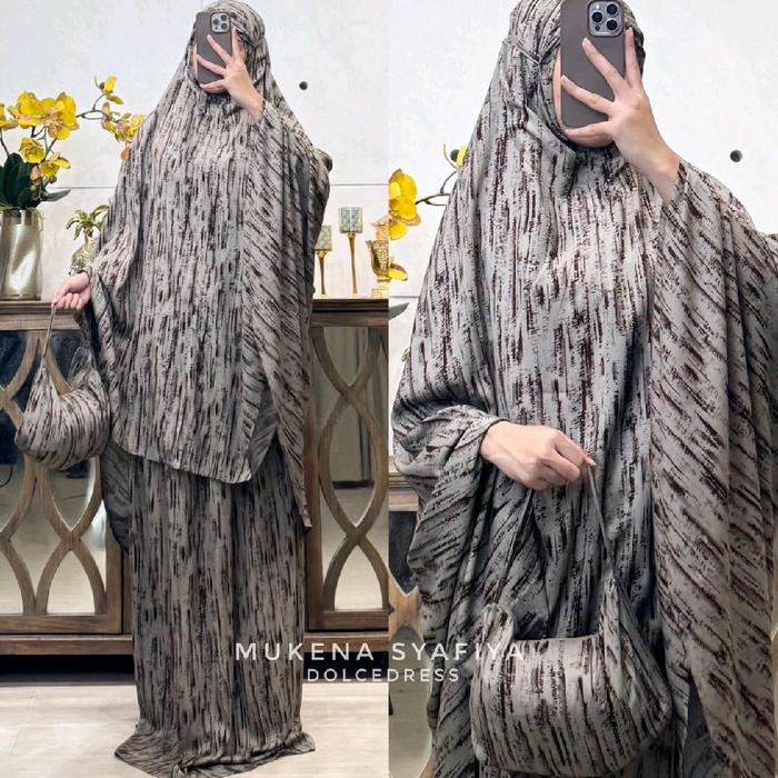 Dolce Dress Mukena Syafiana Motif Elegan untuk Kegiatan Harian dan Ibadah Muslim Wanita Lebaran Gami