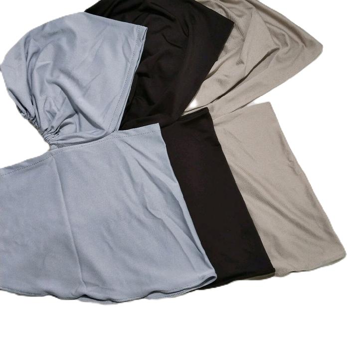 Ciput Ninja Tali Iket Daleman Kerudung Inner Hijab Antem Jersey Instan Karet Wanita Hitam Nyaman Ade