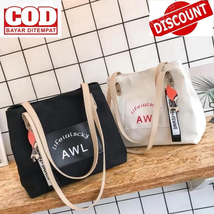 [ PROMO ] TAS TOTE BAG AML - TAS TOTE BAG WANITA TERBARU ELEGAN LUCU TERMURAH / [[ BISA BAYAR DITEMP