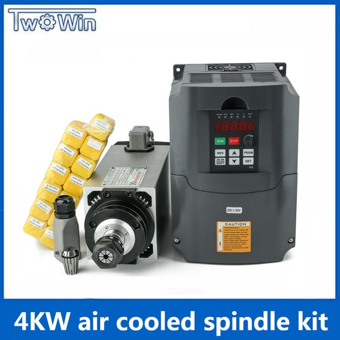 4kw Air Cooled Spindle Motor 4 pcs Bearings CNC Spindle Motor +