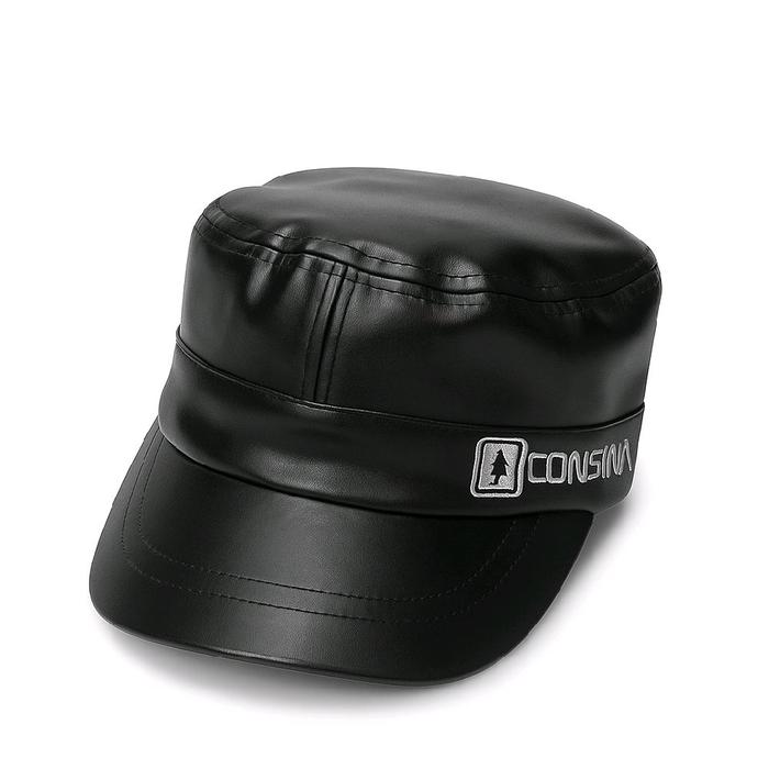 Consina Topi Komando Militery Bahan Kulit untuk Pria dan Wanita Dewasa Model Casual Harian Adjustabl