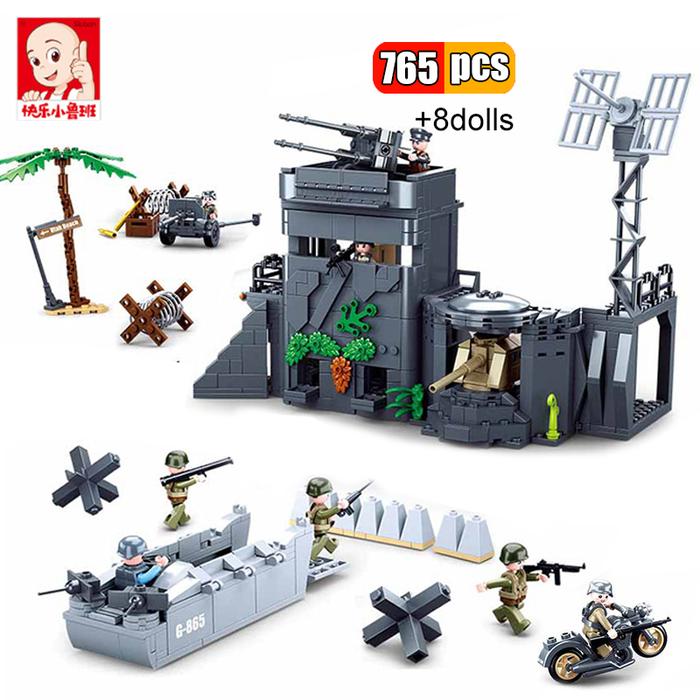 Sluban  Military German Atlantic Fort Building Blocks Army