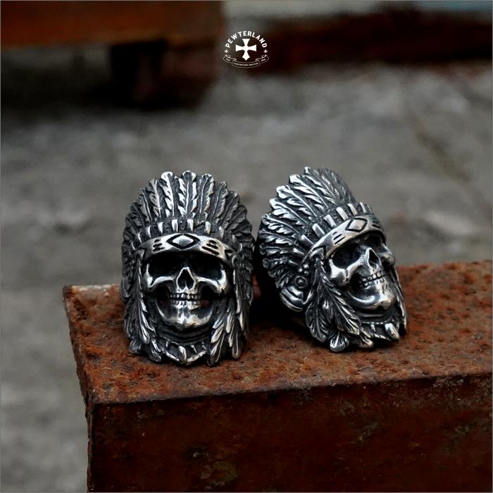 Pewterland Ring Apache Cincin Logam Timah Pria dan Wanita