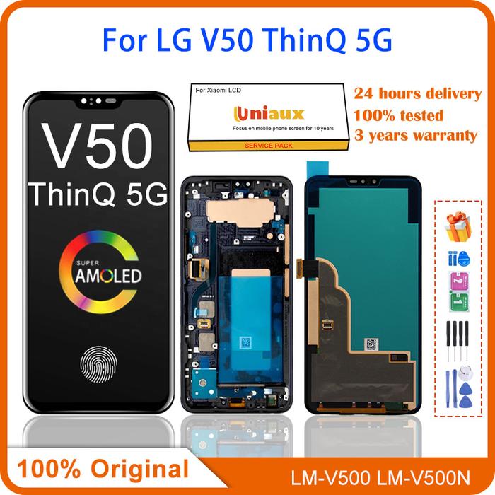 6.4" Original AMOLED For LG V50 ThinQ 5G V500 V500N V500EM LCD