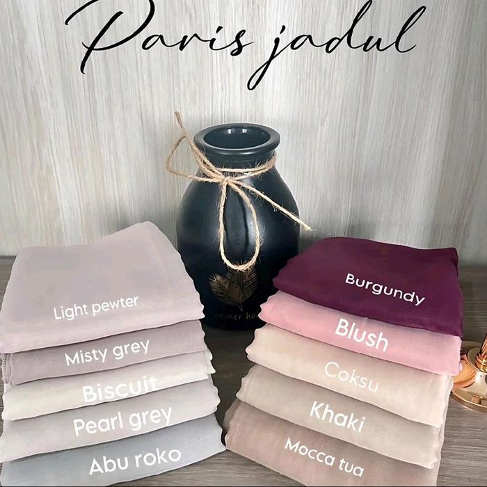 Paris Jadul - Kain Soft Touch dalam Berbagai Warna seperti Light Pewter, Misty Grey, Biscuit, Pearl