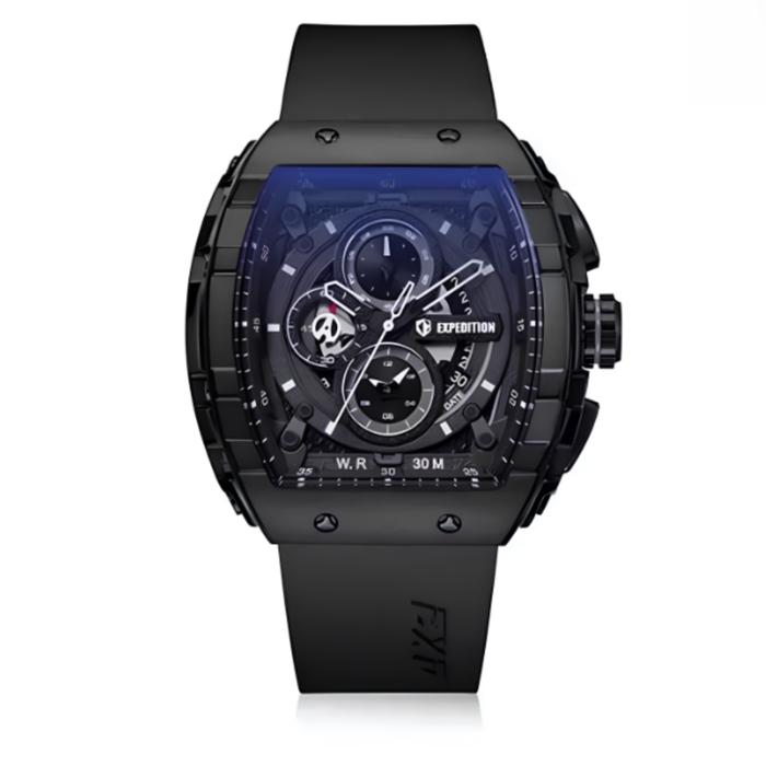 JAM TANGAN PRIA EXPEDITION 6782 E 6782 FULL BLACK RUBBER ORIGINAL