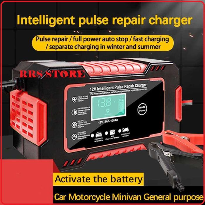 Cas Aki Mobil Motor 12V Repair aki Otomatis - Charger Aki Intelligent Automatic 12V Tianye Charger A
