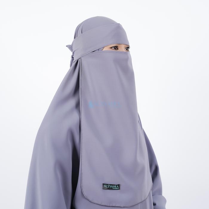Set Long Khimar Like Mukena Haramain Non Pad Niqab Bandana Alsyahra Exclusive Wf Premium Jilbab Keru