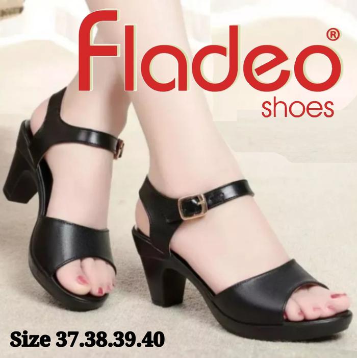 Sandal High Heels 7 cm LED Motif Pergelangan Kaki Jinjit Wanita Dewasa - Shoes Sendal