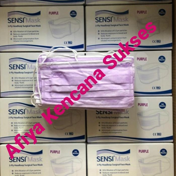 Masker sensi hijab headloop ungu 50