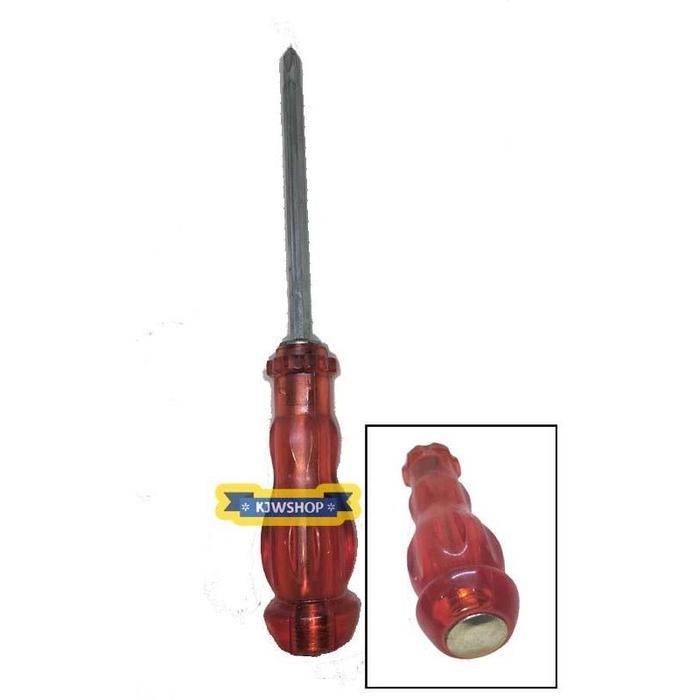 Obeng Tembus Bolak Balik Ketok + - Plus Min Gagang Akrilik Screwdriver