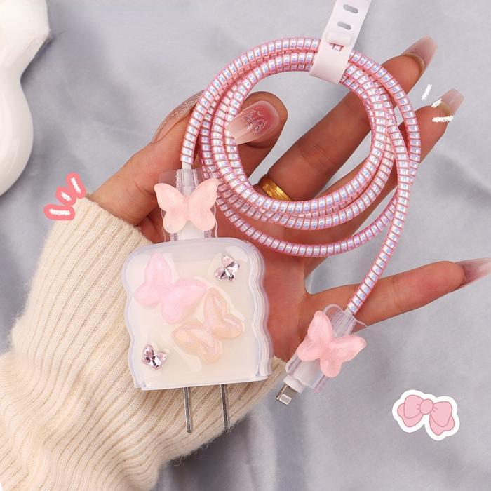VIRAL !! Pelindung Charger Iphone 3D Motif Pelindung Kabel & Kepala Charger Iphone 18w&20w Pelindung