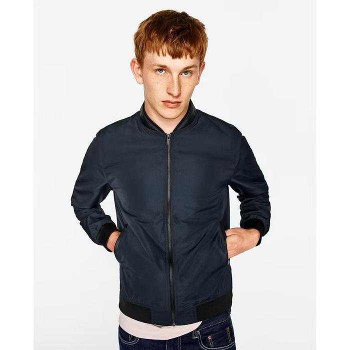 Zara Man - Combined Bomber Jacket - Navy - Size M