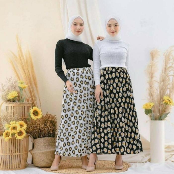 ROK PLISKET DAISY / ROK POLOS DAISY / ROK WANITA BUNGA DAISY