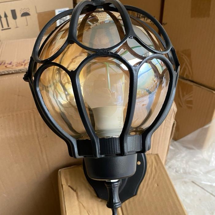lampu dinding klasik minimalis bahan besi bagus kaca tebal
