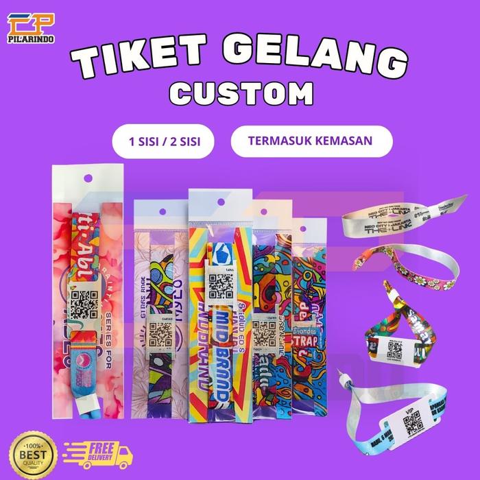 Gelang Tiket Lanyard Custom Termasuk Kemasan Tiket Gelang Konser Event Kpop