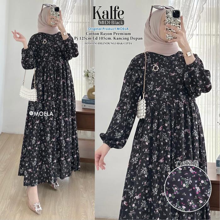 kalfe midi ld 105 moela motif bunga