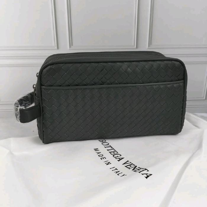 CLUTCH POUCH PRIA TAS TANGAN JINJING LEATHER ANYAM MIROR BOVEN7098
