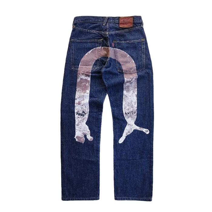 Evisu X Puma Daicock Print Blue Indigo Jeans