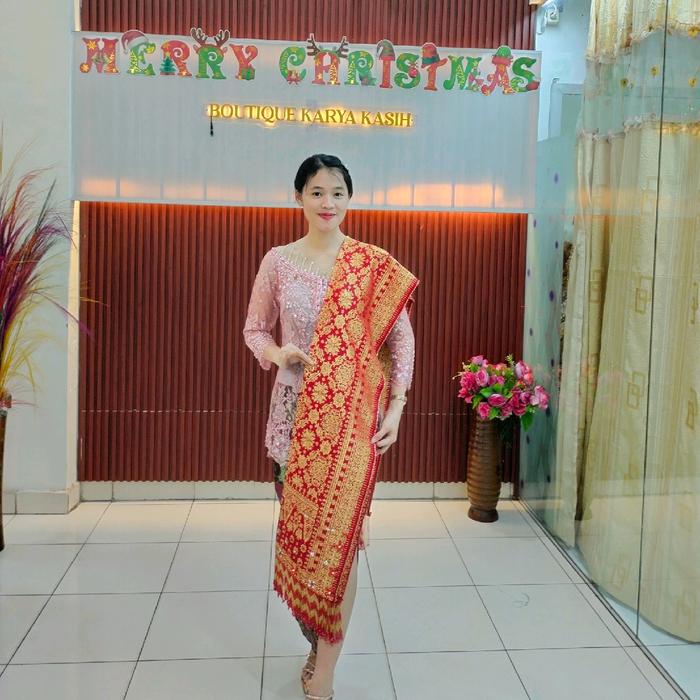 Songket dan Selendang ronce Palembang asli untuk acara pesta