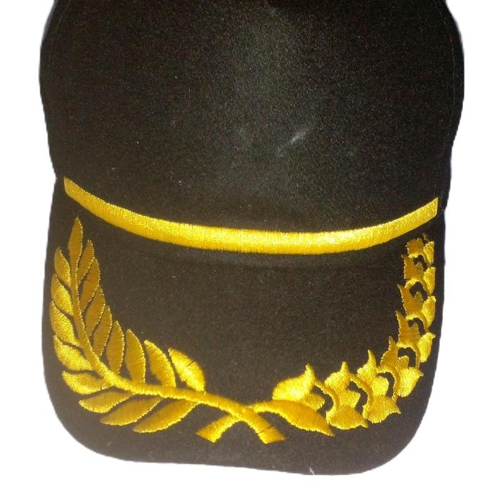 Topi Laken list padi kapas warna hitam bahan Laken tebal tapi halus dan lembut saat di pakai jika in