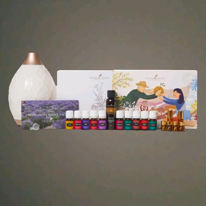 Young Living Aromatherapy Kit dengan 10 Essential Oils dan Diffuser untuk Pengalaman Aromaterapi