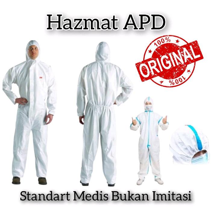 Jas Hujan APD Hazmat Covid Original Standart Medis Bukan Imitasi Mantel Setelan Spotlight Tebal Tida