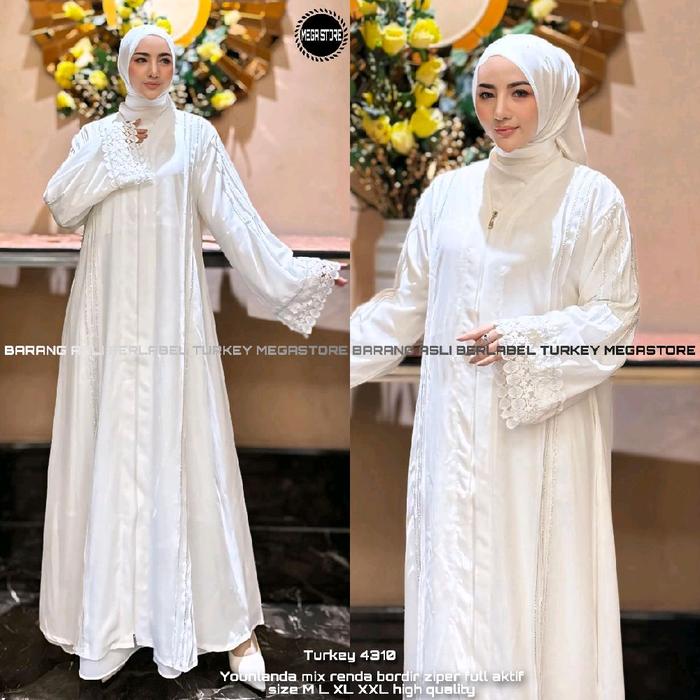 Abaya Turkey White Muslim Jumbo Terbaru