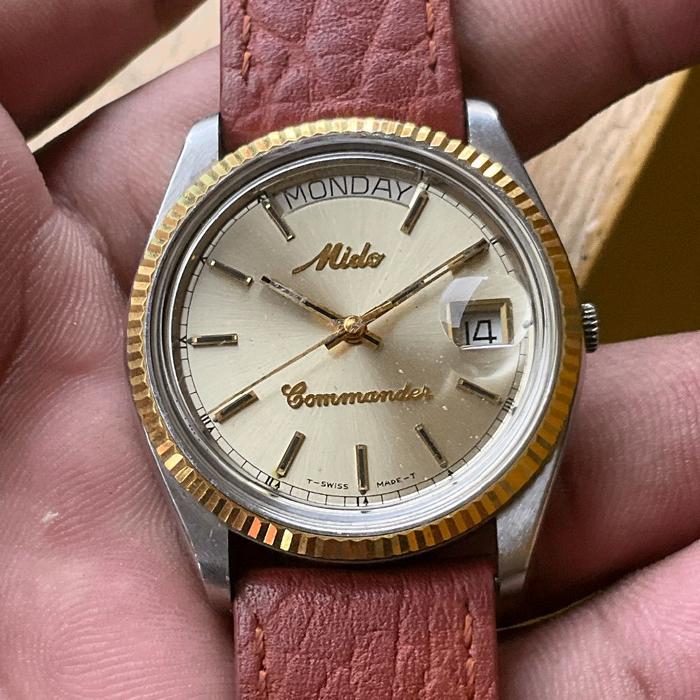 JAM KUNO SWISS  : MIDO COMMANDER PRESIDEN 8259 original chronometer multistar powerwind multifort
