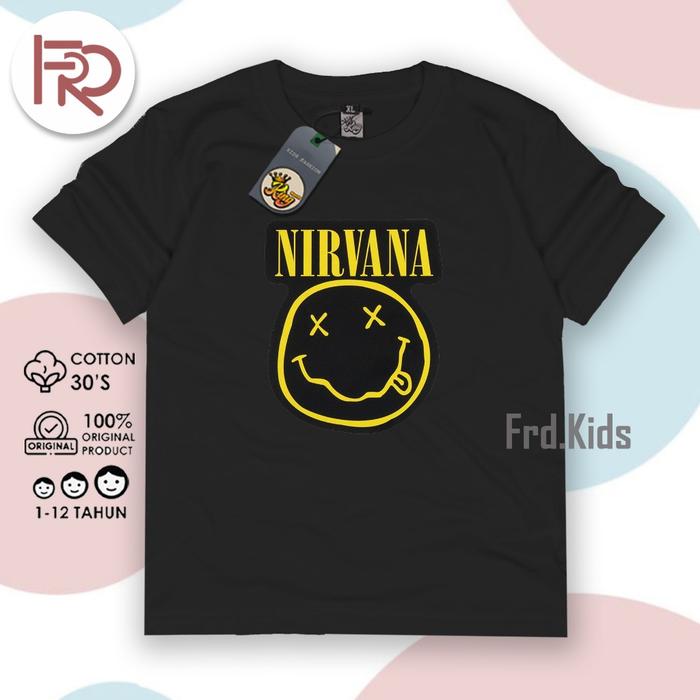 FRD.KIDS - Kaos NIRVANA Anak  Katun CD 30s Premium Umur 1-12 Tahun