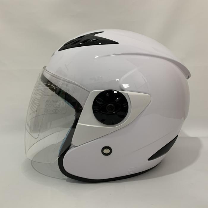 HELM VISION 2 POLOS PUTIH GLOSSY SOLID HELM DEWASA SNI