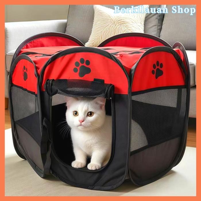 Kandang Kucing Besar Tenda Kucing Kandang Lipat Portable Rumah Kucing Kecil Untuk Melahirkan Jumbo A