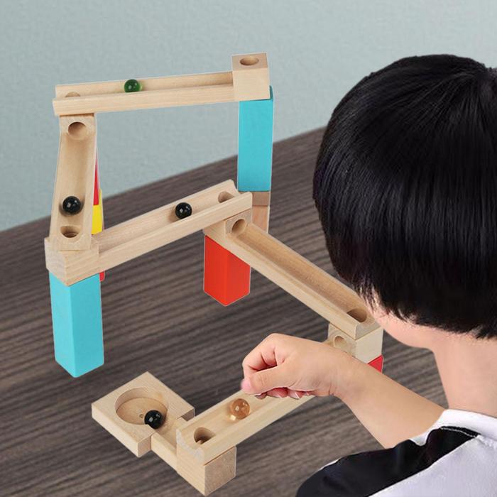 Wooden Marble Run Blocks Development Building Toys Building Toys