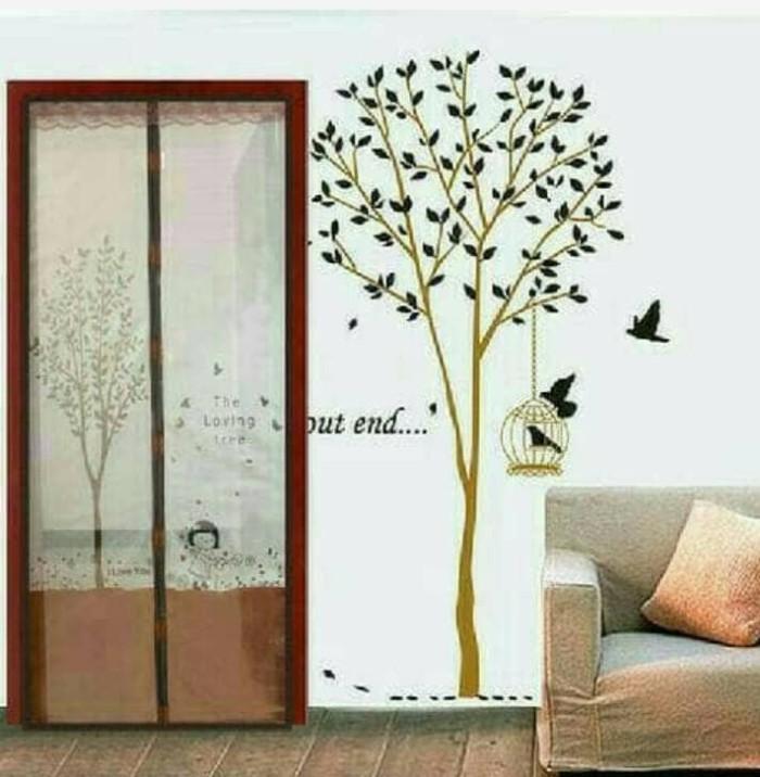 Tirai Pintu Magnet Anti Nyamuk Motif