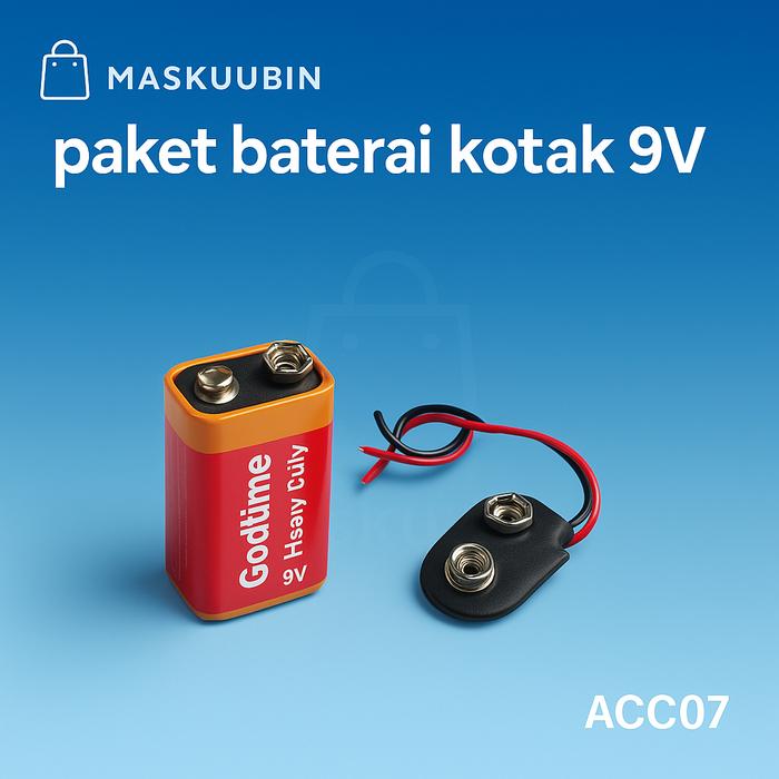 BATERAI KOTAK 9 VOLT / BATERAI PRAKARYA DIY (holder,baterai)