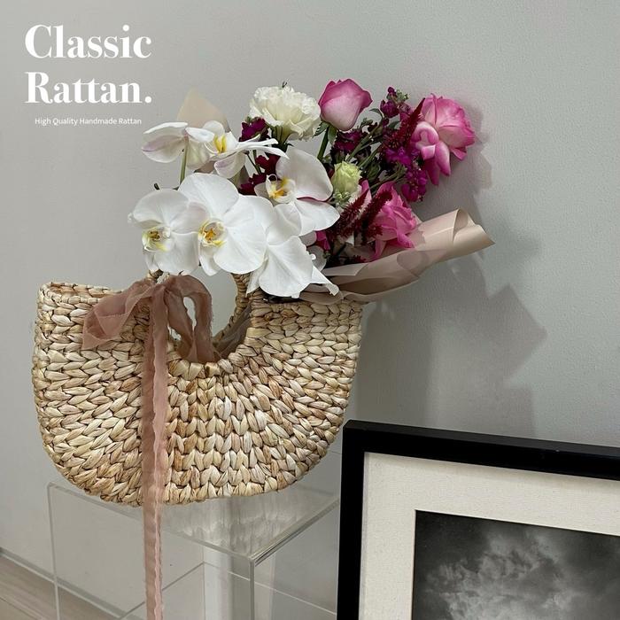 Jude - Tas anyam / tas eceng / tas eceng gondok / handbag anyam / handbag eceng Cewek Wanita