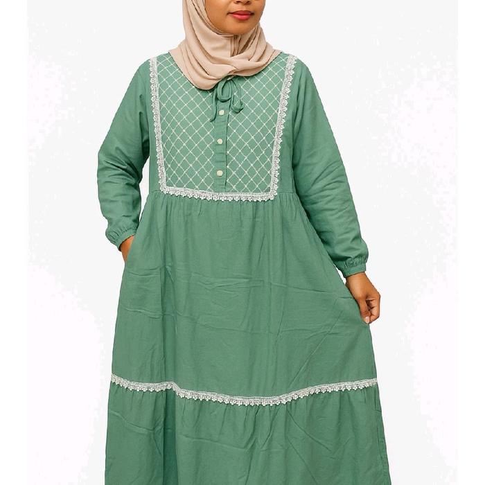 gamis marina renda/gamis dewasa/gamis susun renda