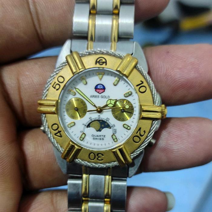 jam tangan aries gold original