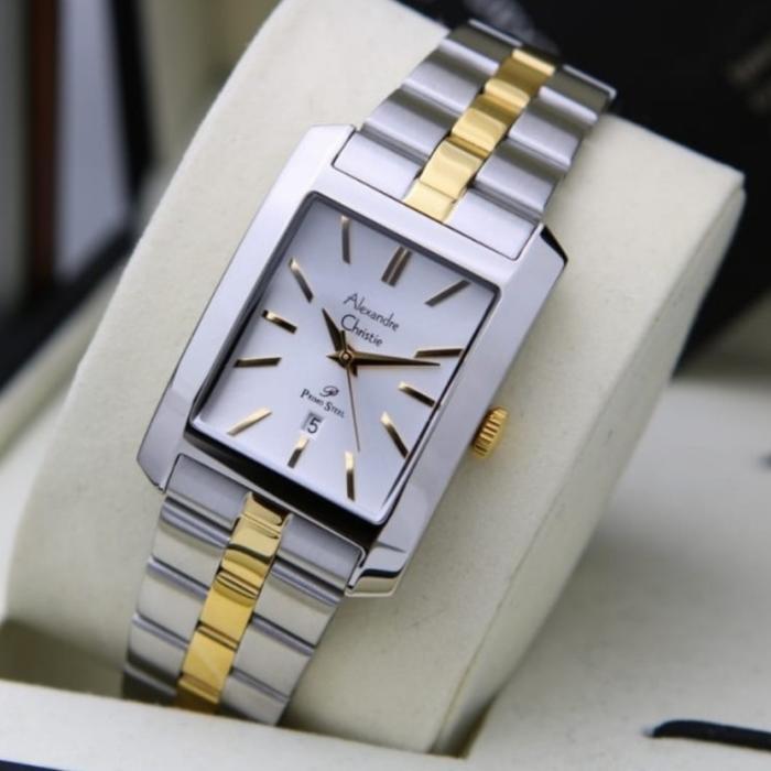 Jam Tangan Wanita Alexandre Christie Original AC1022 Gold Silver #gratisongkir
