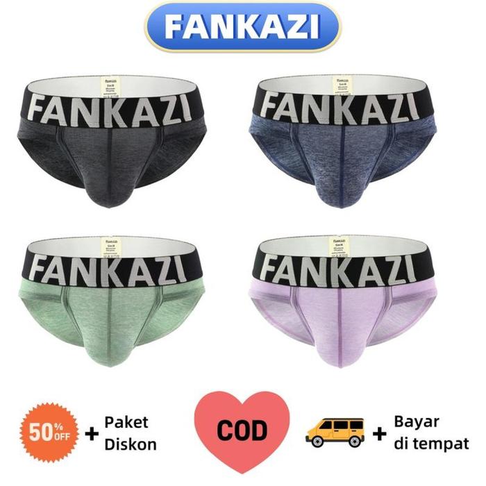 (COD) 4 PCS FANKAZI Celana Panjang Pria Kation Bagian Tipis Kasual Elastis U Cembung Pinggang Rendah